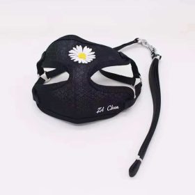 Korean Candy Color Embroidery Breathable Small Pet Dog Harness and Leash Set Soft Nylon Puppy Walking Vest for Chihuahua Yorkie