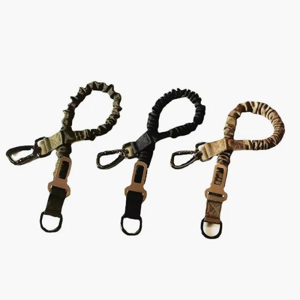 Dog Seat Belt 1-to-2 Extend Rope 54-90CM Elasticity Pet Safety Nylon Dog Leash with Car Seat Buckle Dog Accessories Olive Khaki - Image 2